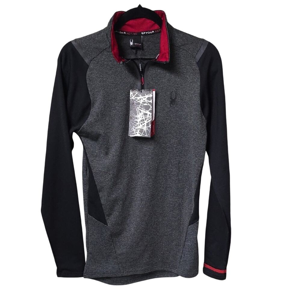 Spyder Active ProWeb Performance Long Sleeve 1/4 Zip Pullover Top Mens Small NWT